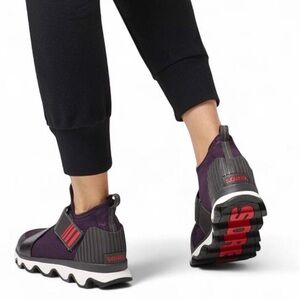 💜Sorel Kinetic Sneak Womens Size 6 Shoes Purple Knit Slip On Athletic Sneakers💜💜